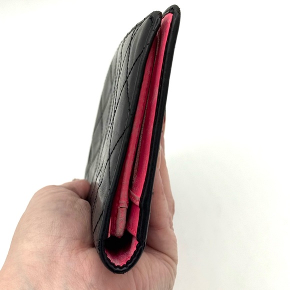 Chanel Cambon Ligne Long Wallet Black Lambskin Pink Series 10 w/ Holo, Auth Card - Picture 14 of 16